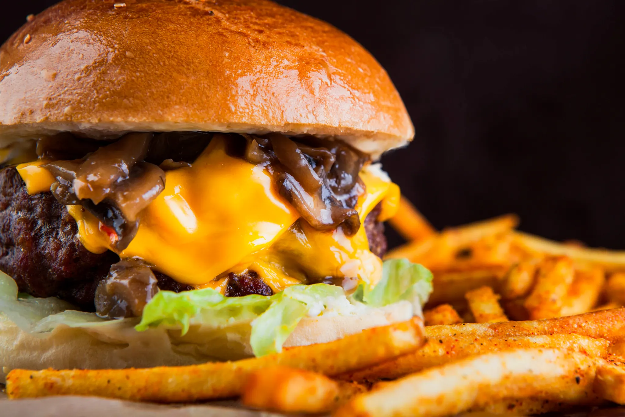 Cheeseburger with french fries